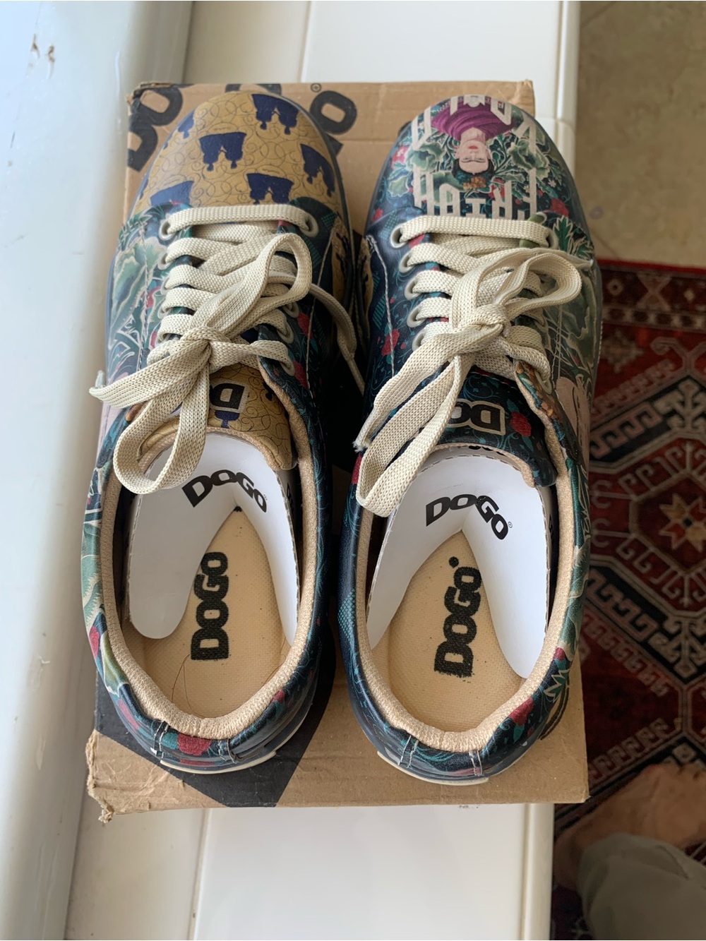 DOGO Women's Multicolor Floral Graphic Lace-Up Sneakers